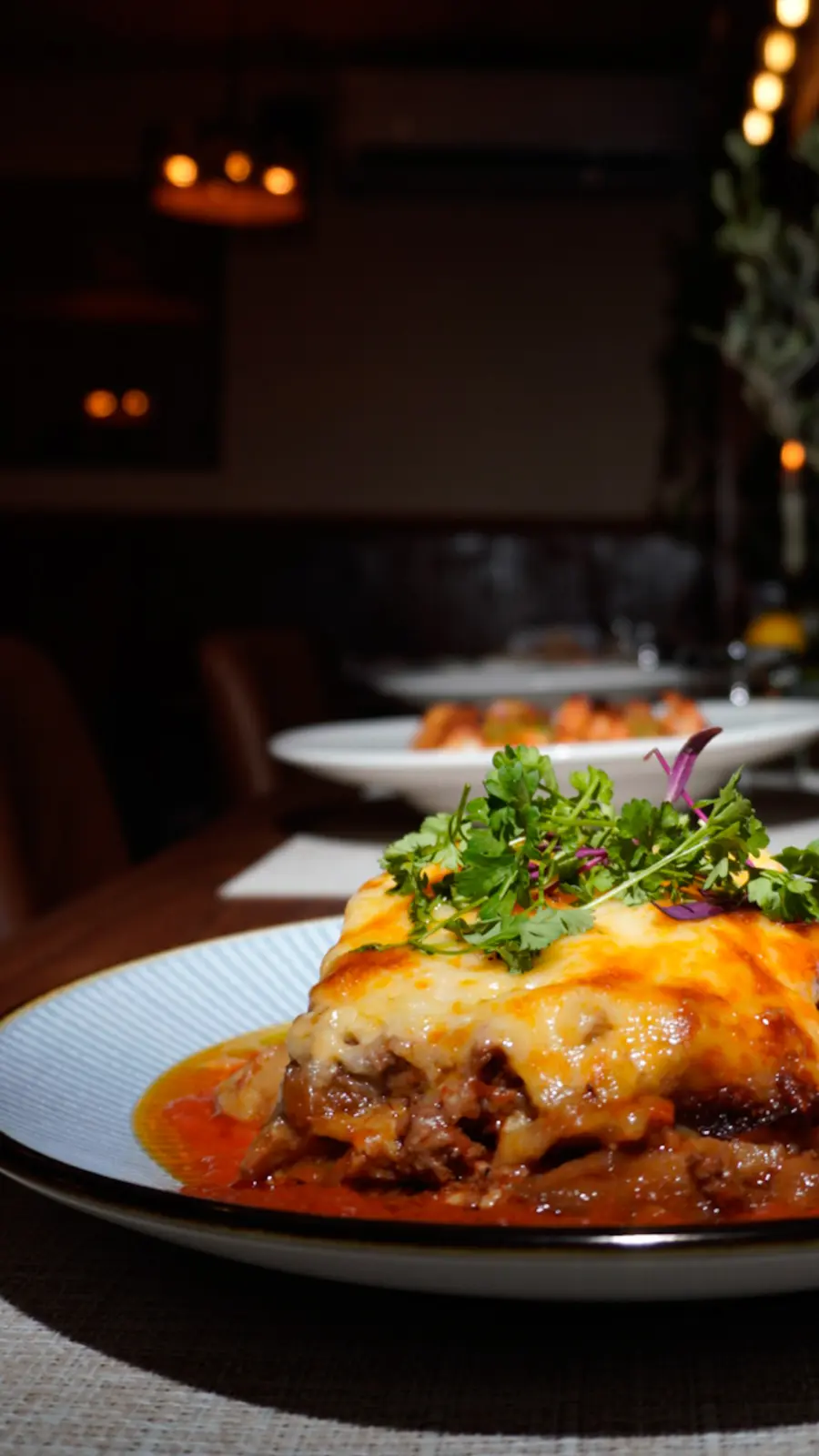 Moussaka with beef ragu, eggplant and béchamel at Alesta in Sebastopol